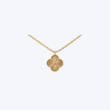 18K Yellow Gold 9mm Petite Clover Pendant Necklace (BCO)