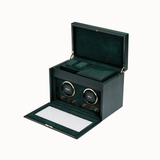 WOLF British Racing Green Double Winder with Storage & Travel Case