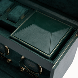 WOLF British Racing Green Double Winder with Storage & Travel Case