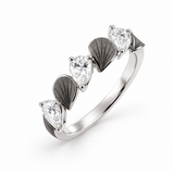 Cammilli 18K Black Lava "Divina" .60ctw 4-Diamond Ring - Sz 7