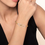 Gabriel & Co 14K Yellow Gold Bujukan Collection Diamond Bangle