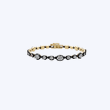 14K Yellow Gold Black Rhodium 4.14ctw Mixed Shape Diamond Bracelet - 6.75" (WCLOUD)