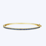 Thin Blue Sapphire Bangle