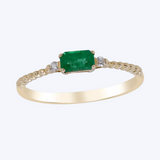 Octavia Emerald and Diamond Ring