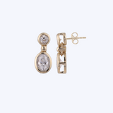 Corinna Bezel Set Diamond Dangle Earrings