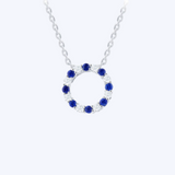 Diana Saphire and Diamond Circle Necklace