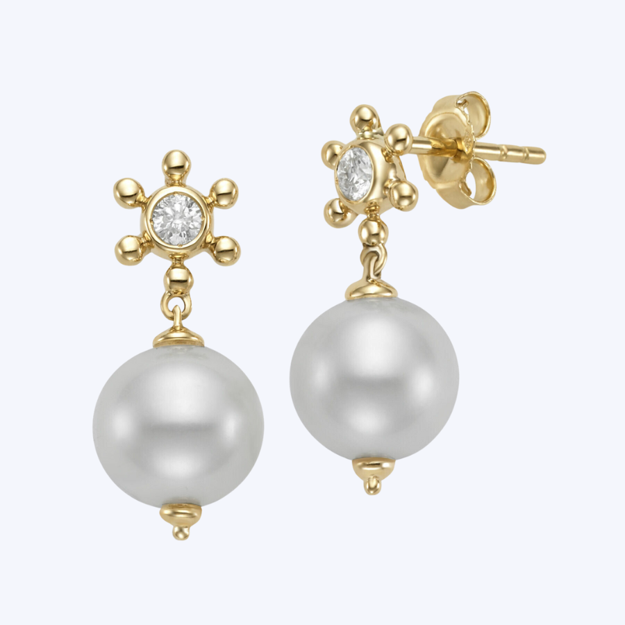 Emerson Pearl and Diamond Dangle Earrings