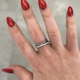 Diamond and Rope Criss Cross Ring