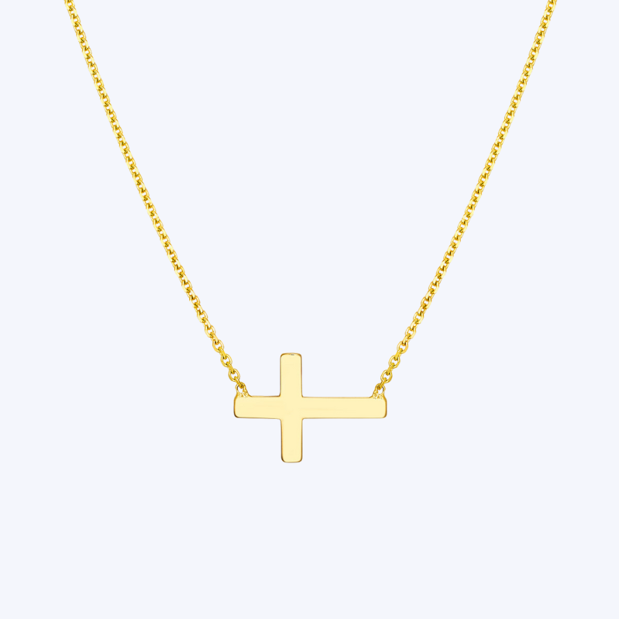 Mini Sideways Cross Necklace