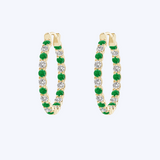 Annaleise Emerald and Diamond Hoops
