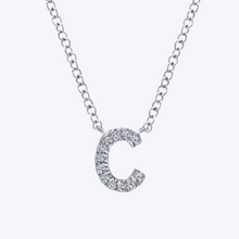 Load image into Gallery viewer, &quot;C&quot; Diamond Initial Pendant Necklace
