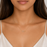 14K Yellow Gold Oval Design 0.06ctw Diamond Pendant Necklace - 16-18"/1.89gr (EST)