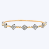 Tori Clover Mixed Metal Beaded Bangle