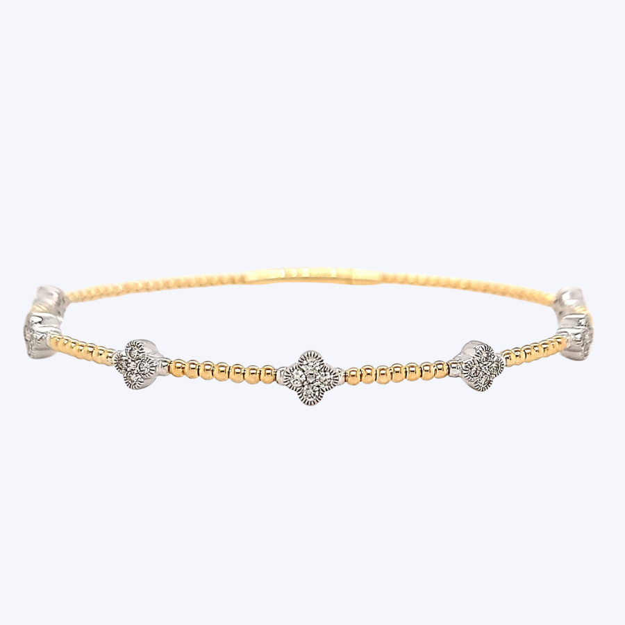 Quinn Clover Mixed Metal Beaded Bangle