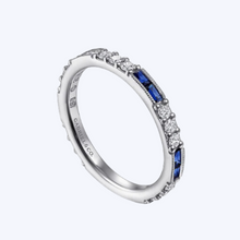 Load image into Gallery viewer, Sapphire Baguette &amp; Diamond Stackable Ring
