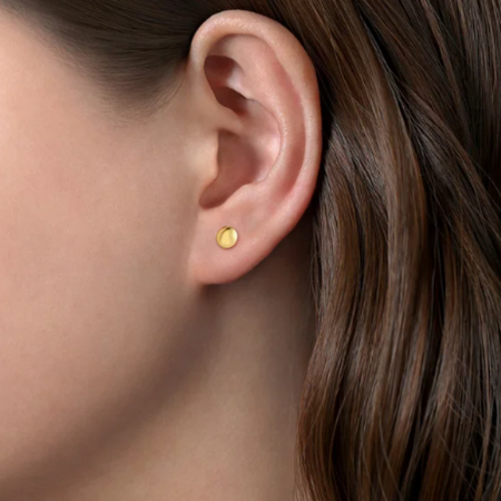 14K Yellow Gold Round Stud Earrings