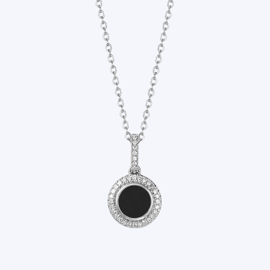 Diamond Halo Pendant with Round Center Stone