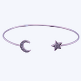 Moon and Star Diamond Bangle