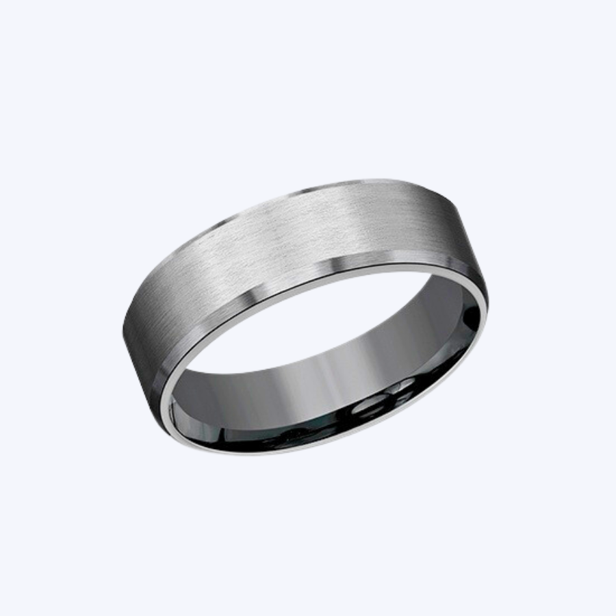 Dark Tantalum Beveled Edges Band