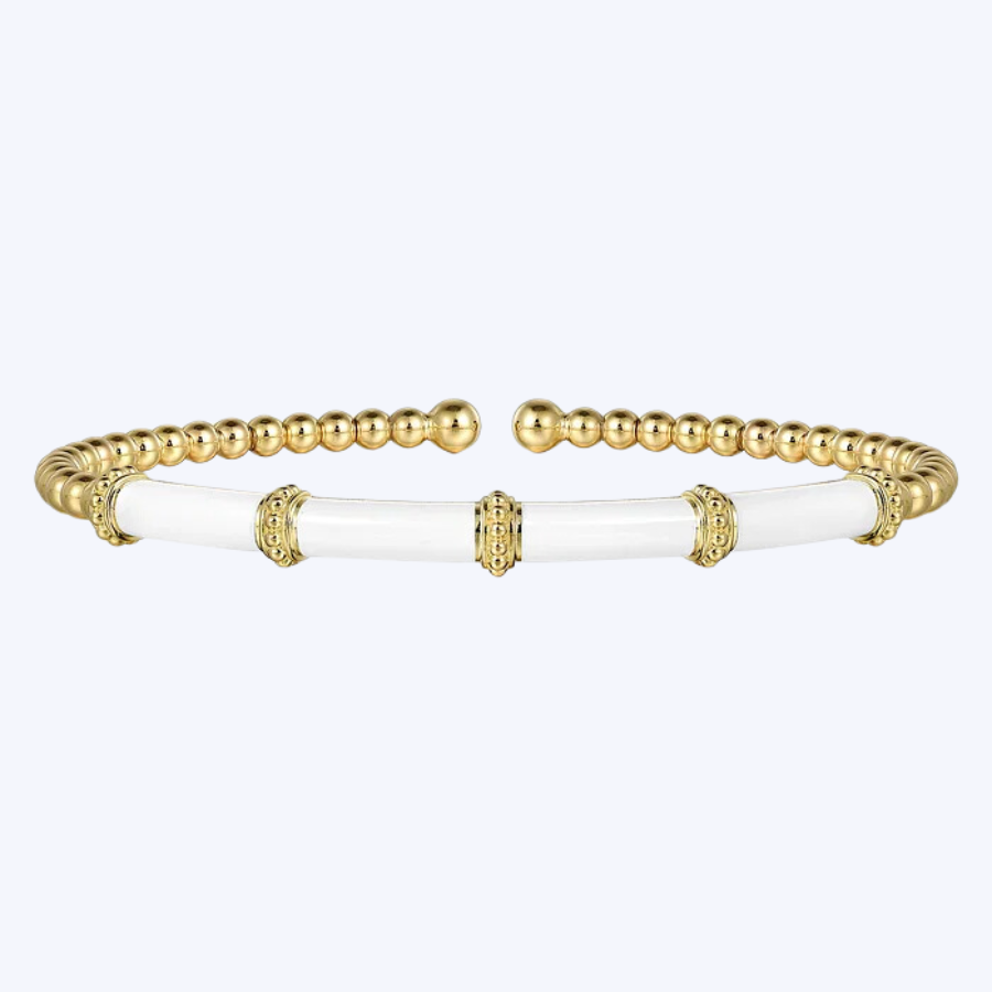 Bujukan Beads Split Bangle with Enamel