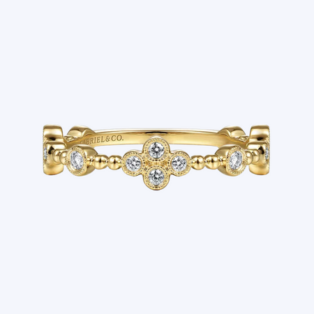 Bezel Set Diamond Quatrefoil Ring