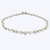 Mixed Shape Lab-Grown Diamond Tennis Bracelet with Hearts