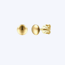 Load image into Gallery viewer, 14K Yellow Gold Round Stud Earrings
