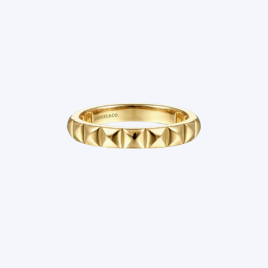 14K Yellow Gold Pyramid Ring