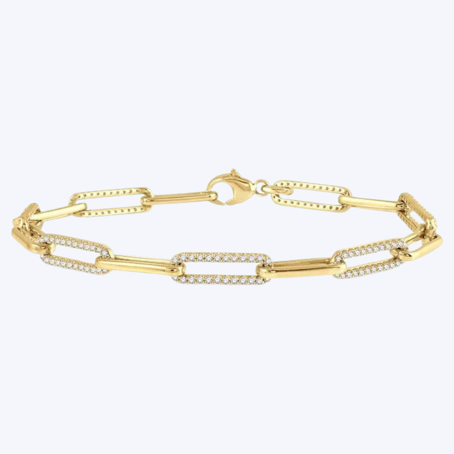 Maia Diamond Paperclip Bracelet