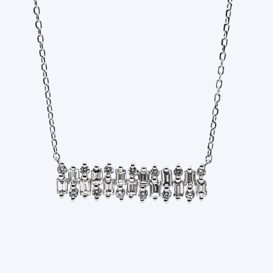 Lola Mixed Shape Diamond Bar Necklace