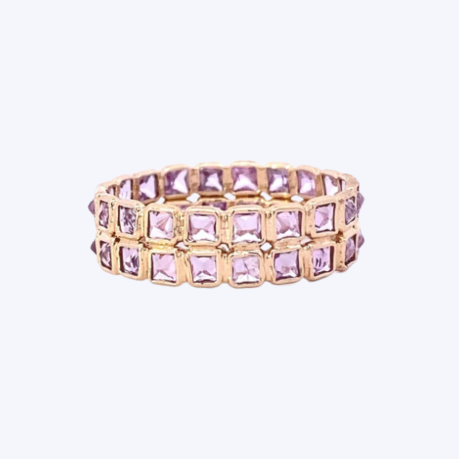 Polly Pink Pyramid Sapphire Ring