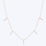 Diamond Bar Stationed Drop Necklace