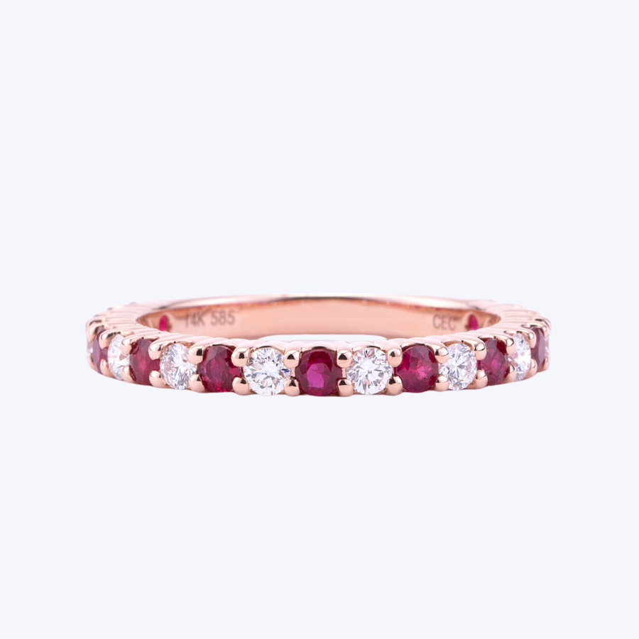 Pink Garnet and Diamond Ring