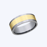Yellow Gold and Ammara Stone Beveled Edge Band