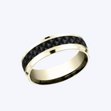 Hexagonal Etching Gold Band
