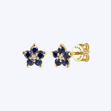 Claire Sapphire and Diamond Flower Studs