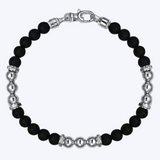 Ryan Matte Onyx and Silver Beaded Bracelet