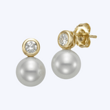 Paisley Laboratory-Grown Diamond and Pearl Earrings