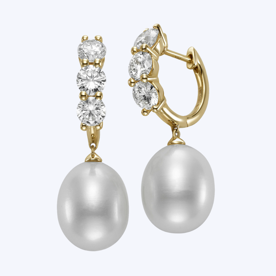 Charlotte Pearl and Lab-Grown Diamond Hoops