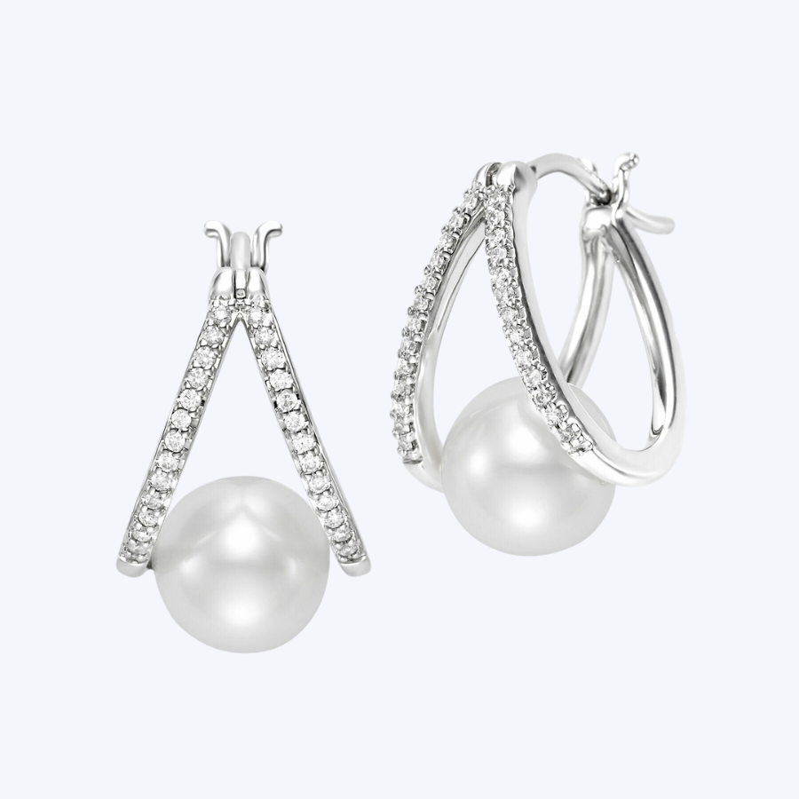 Annabelle Diamond and Pearl Earrings