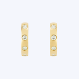 12mm Bezel-Set Diamond Huggie Hoops