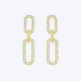 Diamond Paperclip Drop Earrings