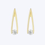 Tapered Diamond Drop Earrings