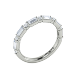 Round and Baguette Alternating Matching Band for Daring Deco Emerald Cut Engagement Ring
