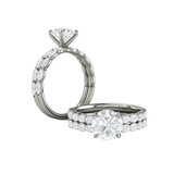 Oval Matching Band for Graceful Round Diamond Engagement Ring