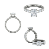 Bezeled Emerald Cut Engagement Ring