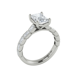 Bezeled Emerald Cut Engagement Ring