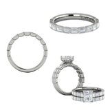 Bezel Emerald Cut Matching Band for Emerald Cut Engagement Ring