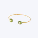 Mina Collection Enamel Set with Diamonds Open Cuff Bracelet