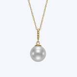 Twisted Gold Hoop Pearl Necklace